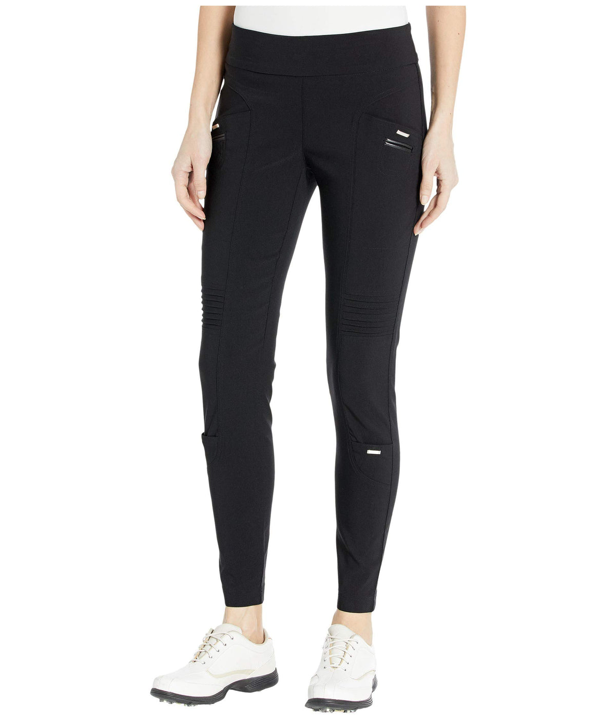 Jamie Sadock Skinnylicious Ankle Pants with Control Top Panel Jet Black 14