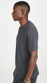 Vince Men's Classic Short Sleeve Slub Henley, Sphere, XXL