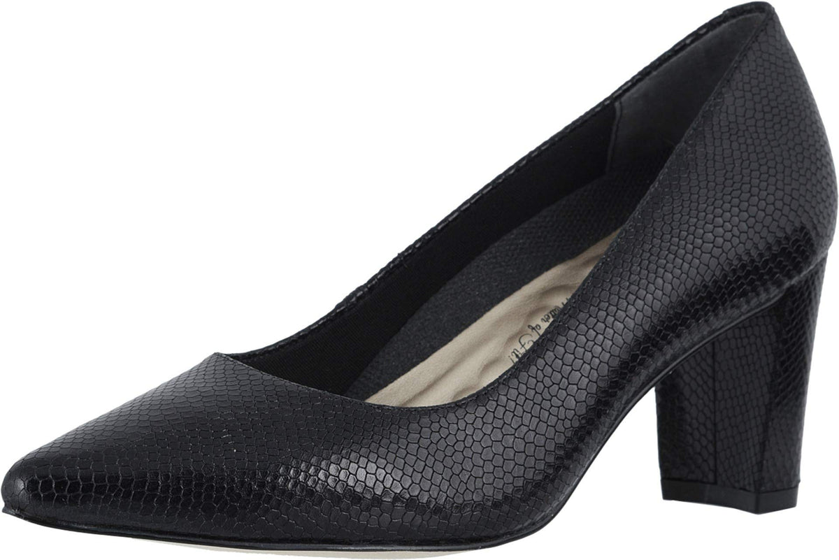 Walking Cradles Samantha Black Snakeskin Leather 9.5 WW (EE)