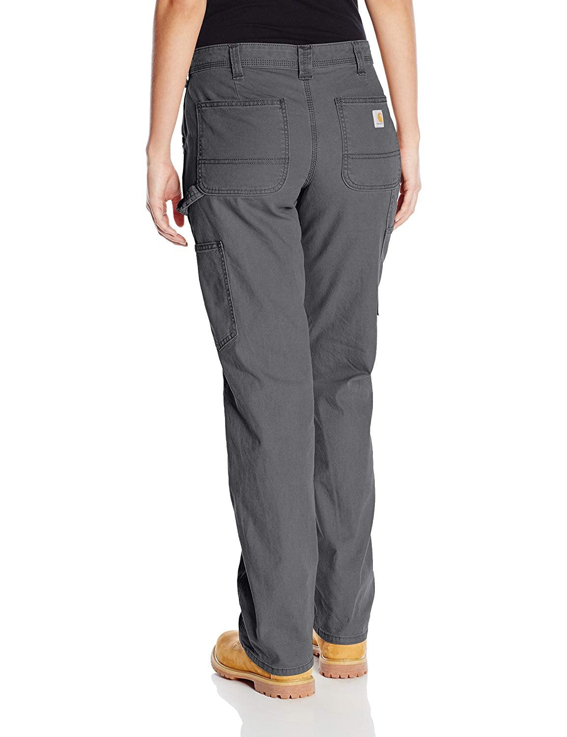 Carhartt Women's Rugged Flex Loose Fit Canvas Work Pant, Coal, 8