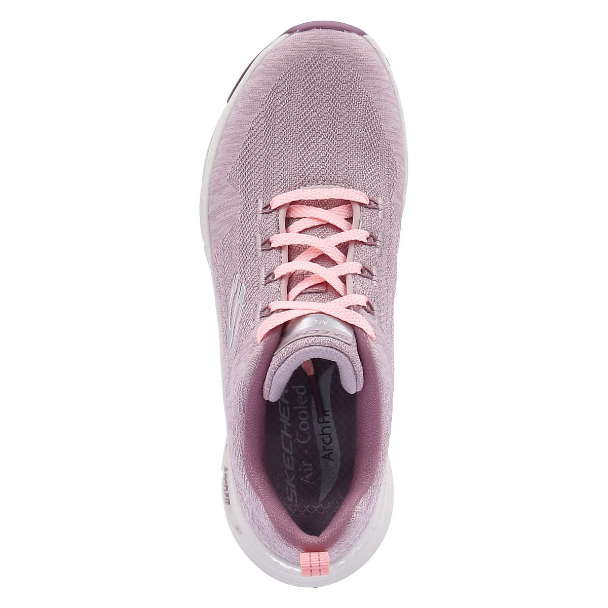 Skechers Womens Arch Fit-Comfy Wave Mesh Sports Lace-up Trainers - Mauve - 9