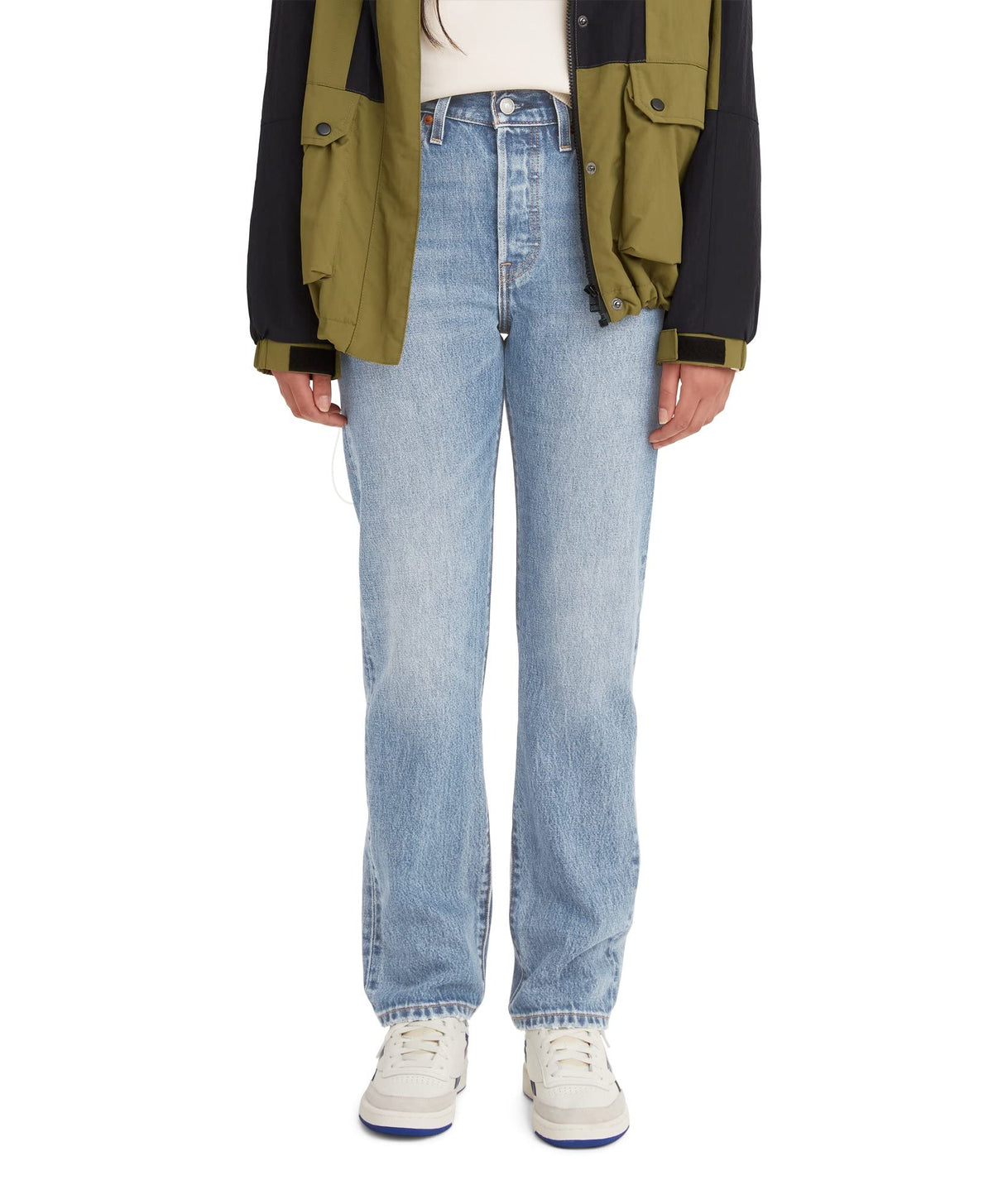 Levi's Women's Premium 501 Original Fit Jeans, Medium Indigo Worn in, 24