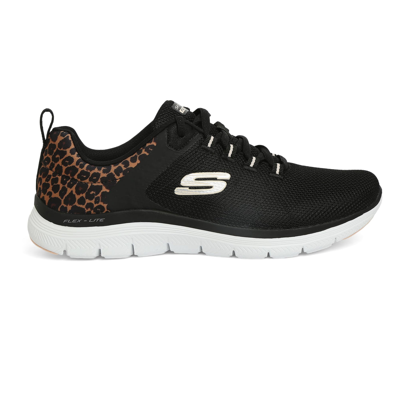 Skechers Women's Flex Advantage 4.0 Wild Ballad Memory Foam Athletic Shoe Black Leopard