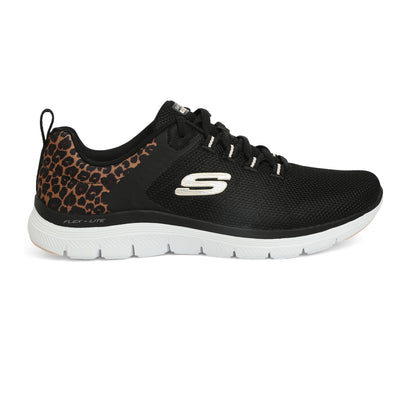 Skechers Women's Flex Advantage 4.0 Wild Ballad Memory Foam Athletic Shoe Black Leopard