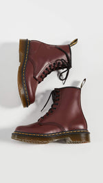 Dr. Martens Women's 1460 Smooth Leather 8 Eye Boot, Cherry Red, 8