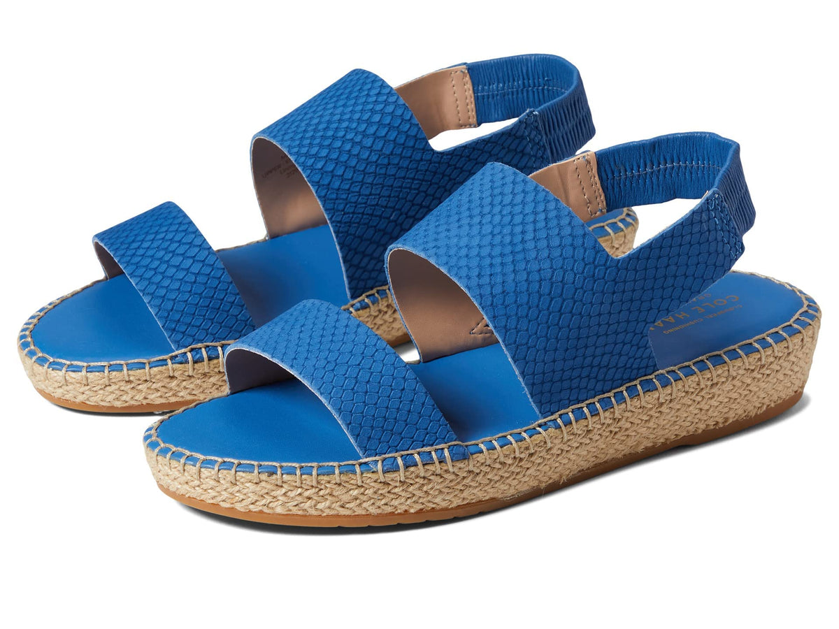 Cole Haan Cloudfeel Espadrille Sandal Bright Cobalt Snake Print 6 B (M)