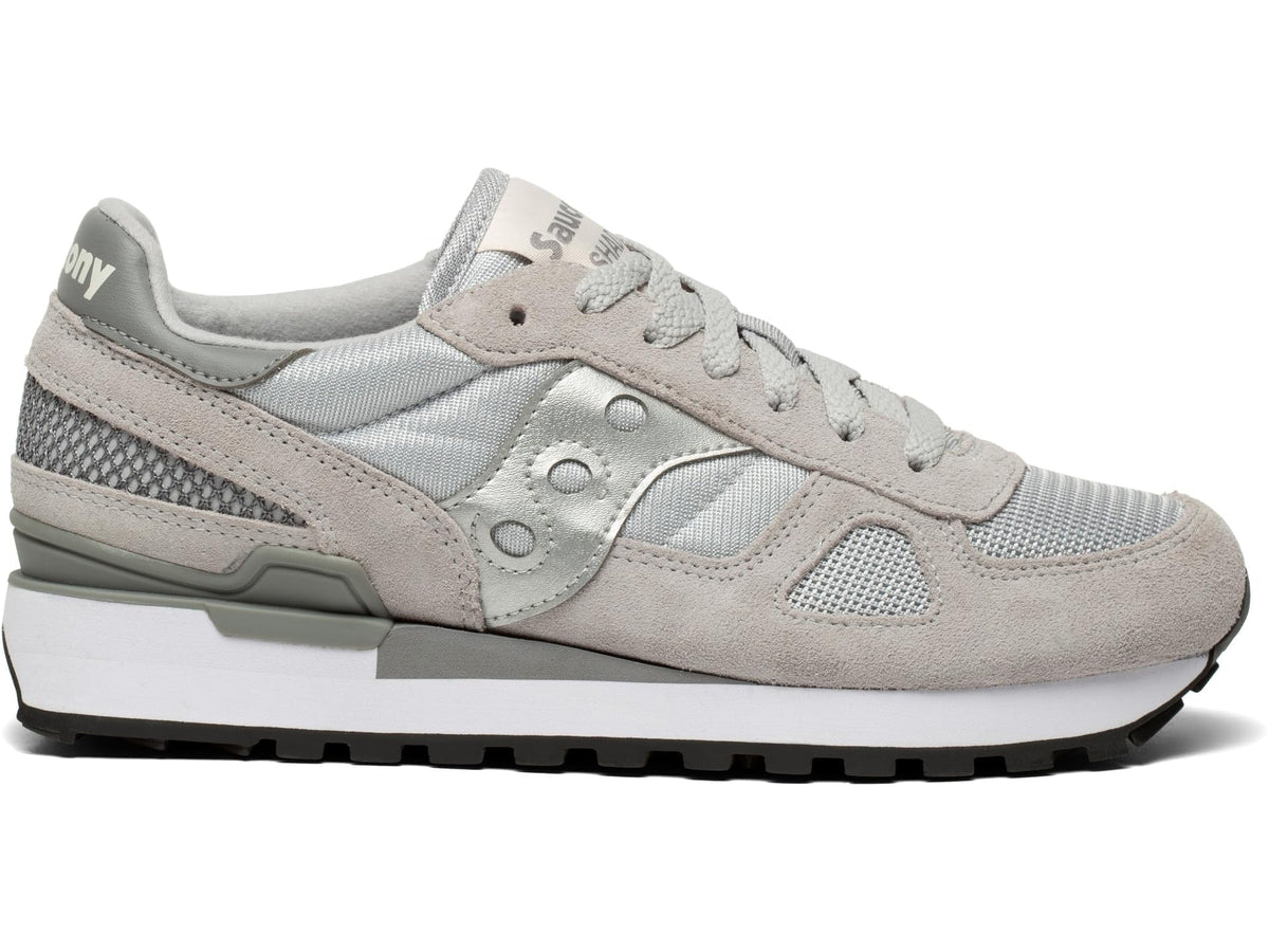 Saucony® Originals Shadow Original Summer Shoes for Women – Rubber Tread Pattern – TPU Heel – Lace-up Closure Grey/Silver 9 B - Medium