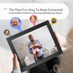 NexFoto 32GB 15 Inch Large Digital Picture Frame, Wi-Fi Digital Photo Frame, Wall-Mountable, Instantly Share Photos Videos via App or Email, Gift for Grandparents