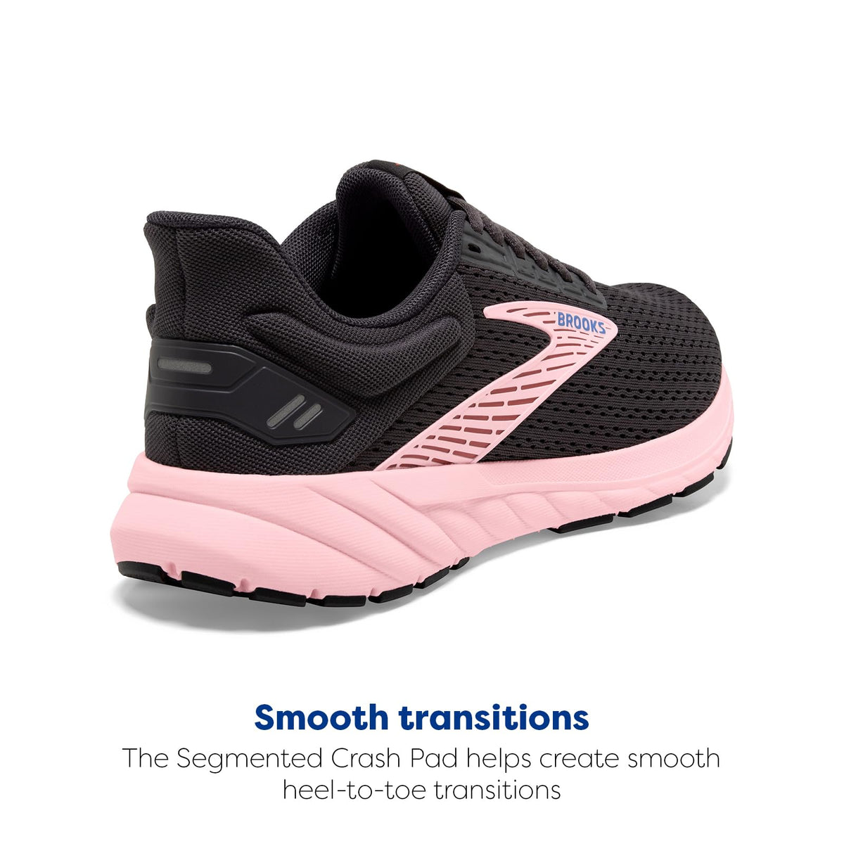 Brooks Women’s Anthem 6 Neutral Running Shoe - Blackened Pearl/Pink/Rose - 10 Medium