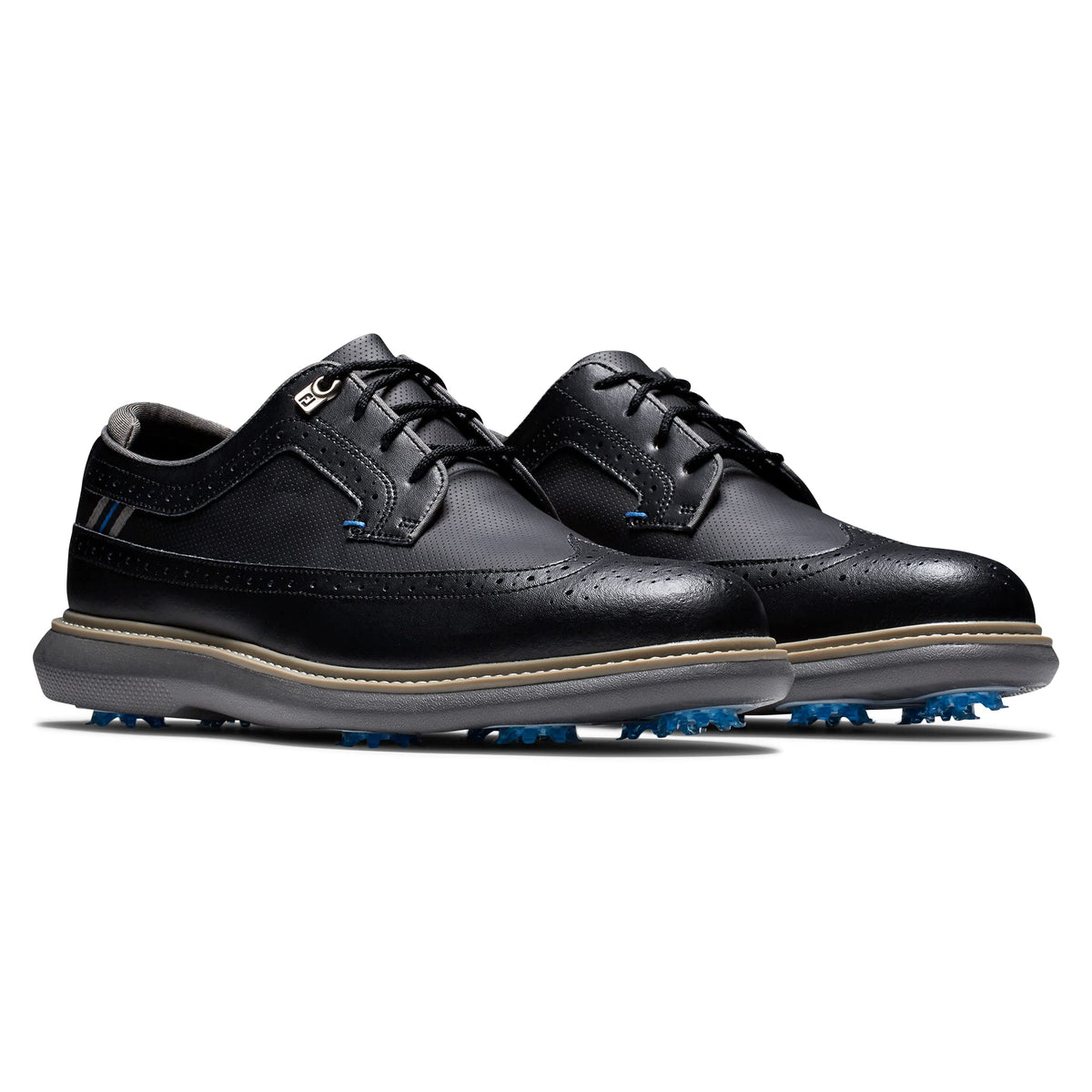 FootJoy Men's Traditions-Shield Tip Previous Season Style Golf Shoe, Black/Black/Grey, 10.5