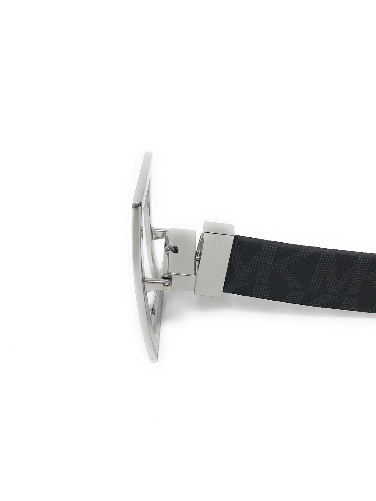 Michael Kors Women's Rectangle Buckle Reversible Black Brown Logo Belt, Extra Large