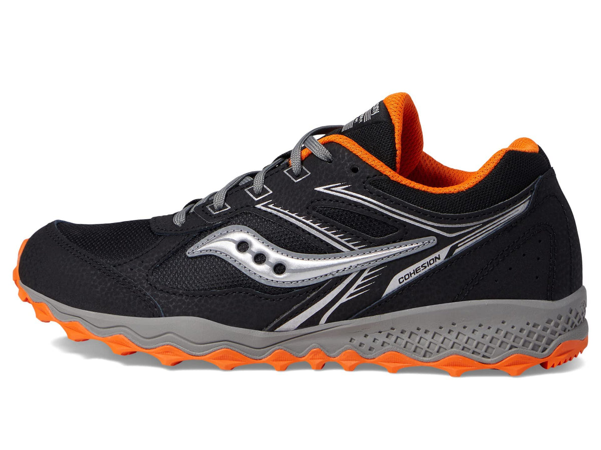 Saucony Cohesion Tr14 Lace to Toe Sneaker, Black/Orange, 3 Wide US Unisex Big_Kid