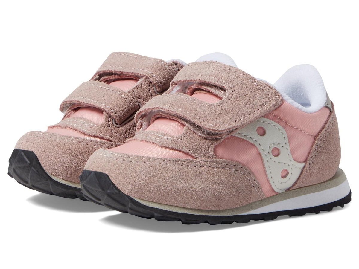 Saucony Girl's Original Jazz Hook & Loop (Toddler/Little Kid) Grey/Blush/Cream 9.5 Toddler M