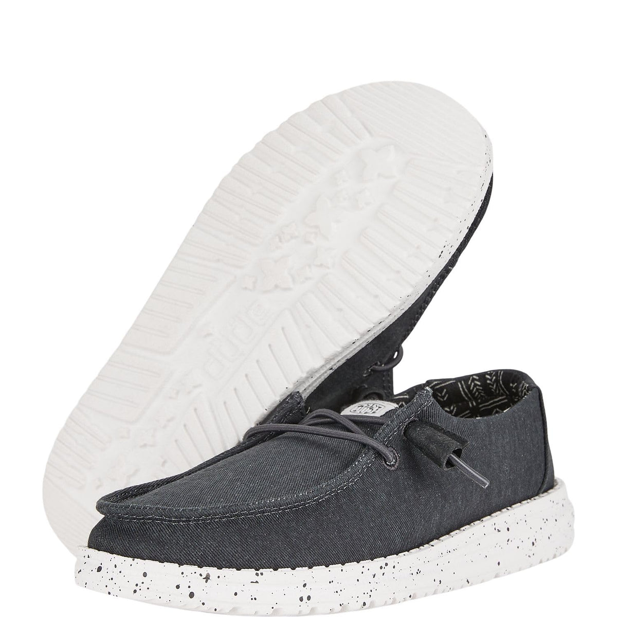 HEYDUDE Girl's Wendy Canvas Black Size 10 | Toddler's Shoes | Toddler Slip-on Loafers | Comfortable & Light-Weight