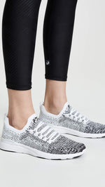 APL: Athletic Propulsion Labs Women's Techloom Breeze Sneakers, White/Black/Ombre, 9 Medium US