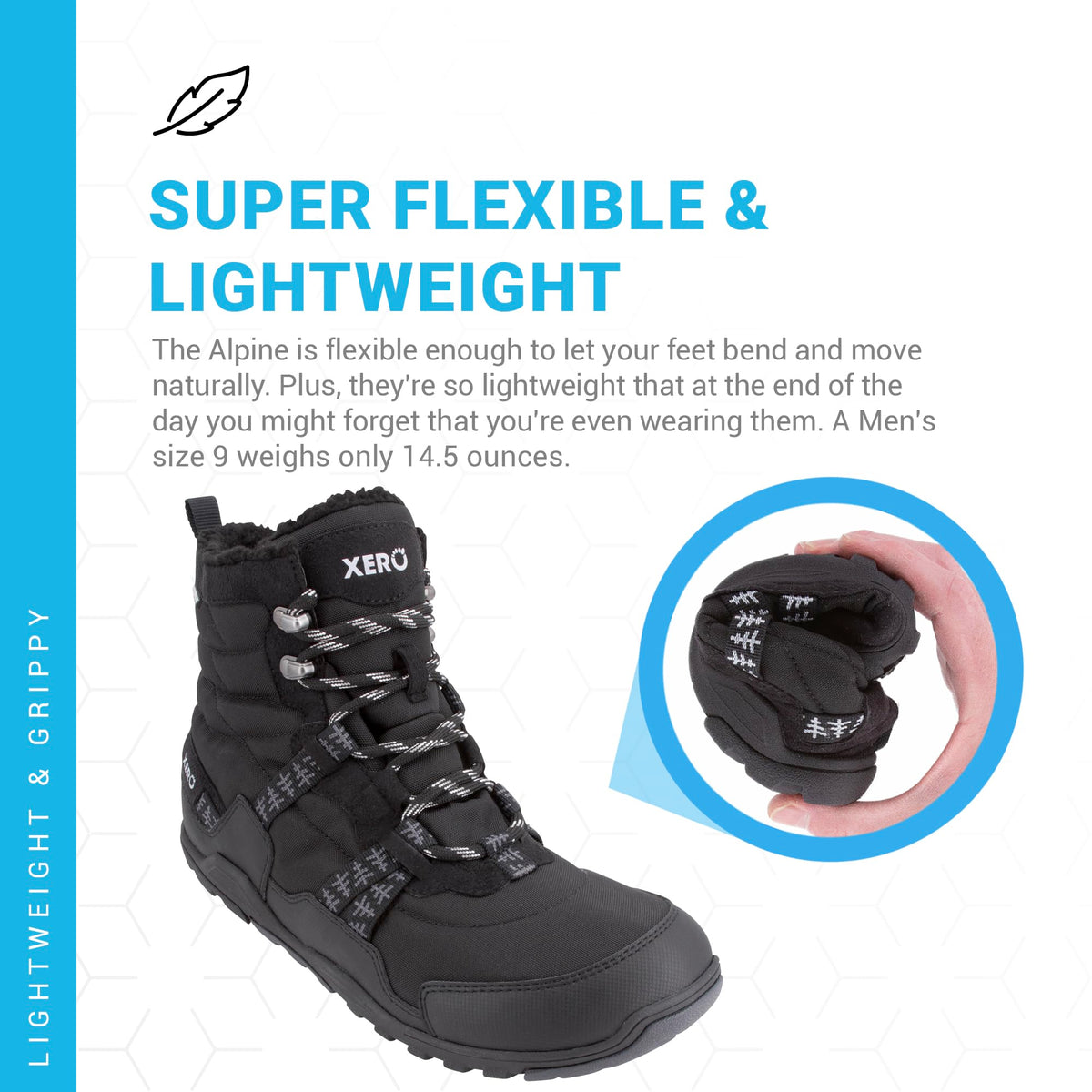 Xero Shoes Men's Alpine Barefoot Snow Boots, Black, 15