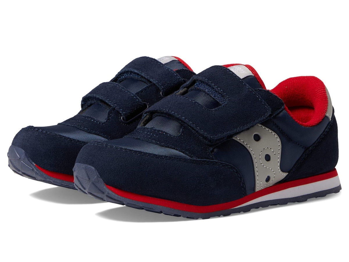 Saucony Baby Jazz Hook & Loop Sneaker, Navy/Grey/Red, 10.5 US Unisex Little Kid