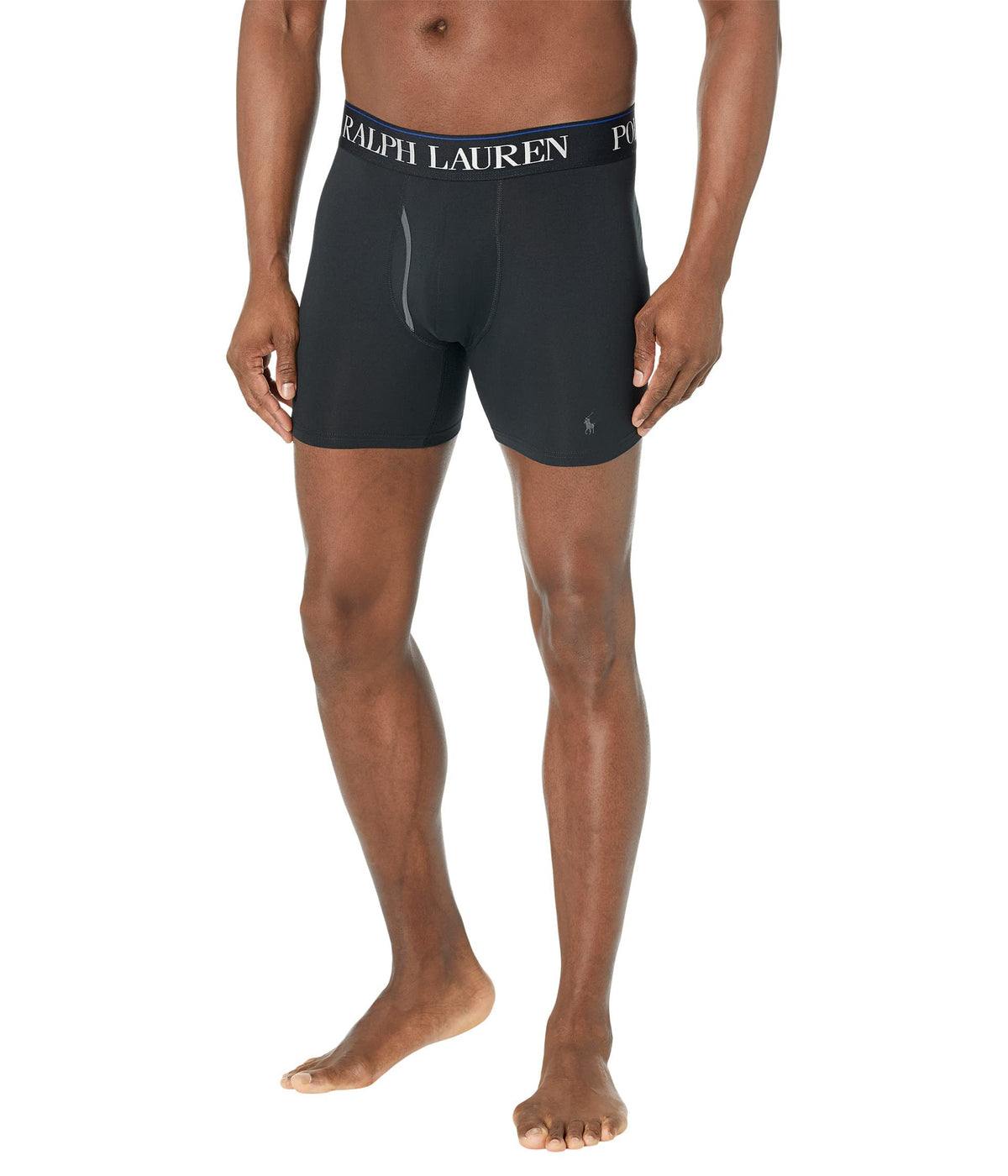 POLO RALPH LAUREN 3-Pack 4D-Flex Cool Microfiber Boxer Briefs Polo Black/Combat Grey/Stone Mountain Print SM