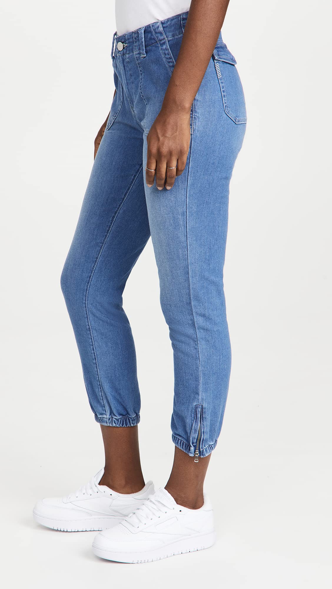 PAIGE Women's Mayslie Moonflower Joggers, Moonflower, Blue, 25