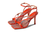 Coach Kaia Leather Sandal Red Orange 8 B (M)