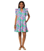 Lilly Pulitzer Aldena Ruffle Sleeve Cotton Dress Multi A Cherry On Top MD
