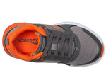Saucony Wind 2.0 Sneaker, Grey/Orange, 2.5 Wide US Unisex Big_Kid