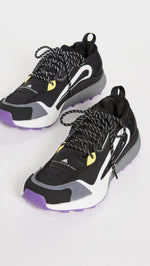 adidas by Stella McCartney Women's Outdoorboost 2.0 Light Sneakers, Core Black/Active Purple/Black, 8.5 Medium US