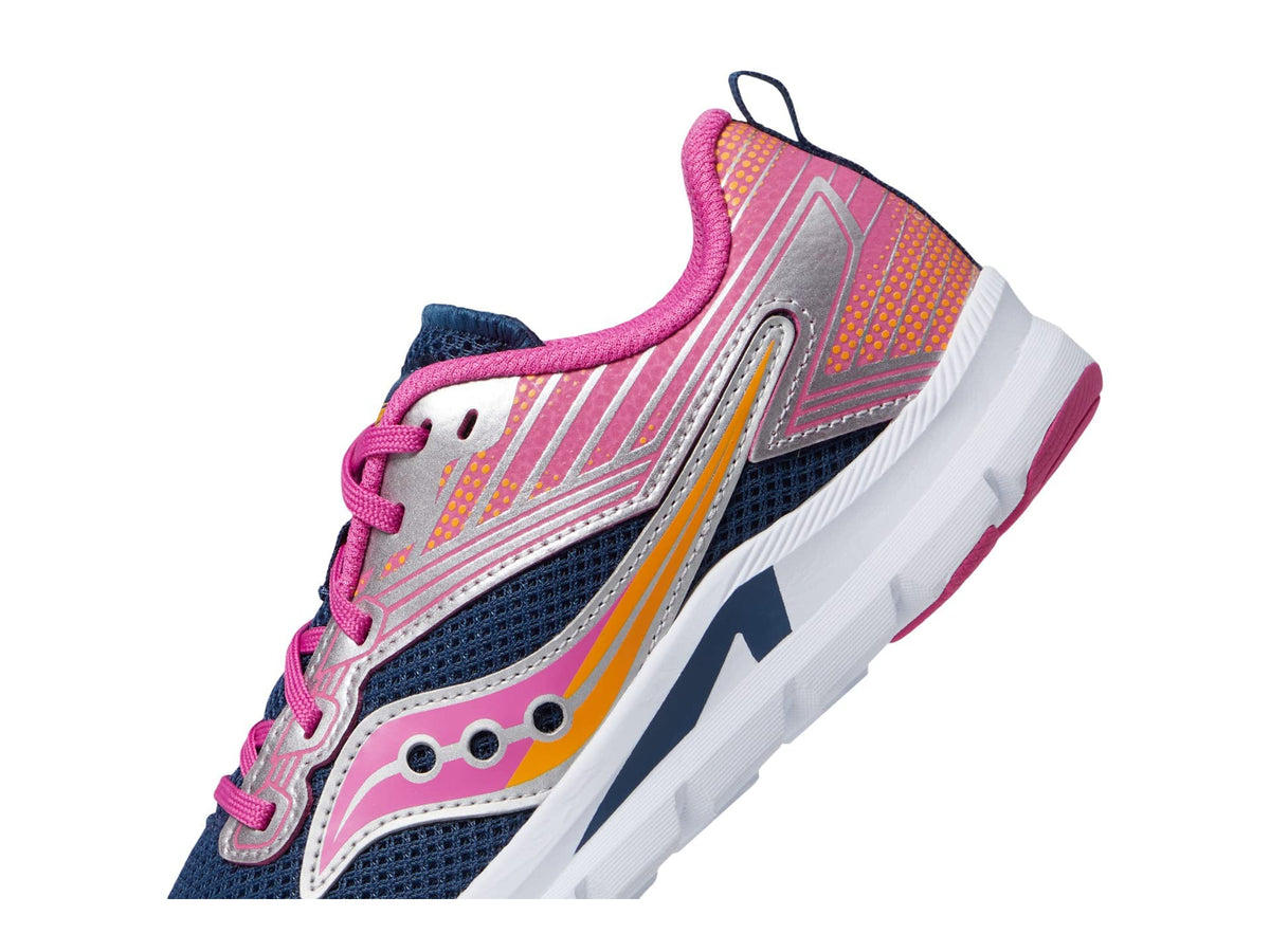 Saucony Axon Sneaker, Navy/Pink, 1 Wide US Unisex Big_Kid
