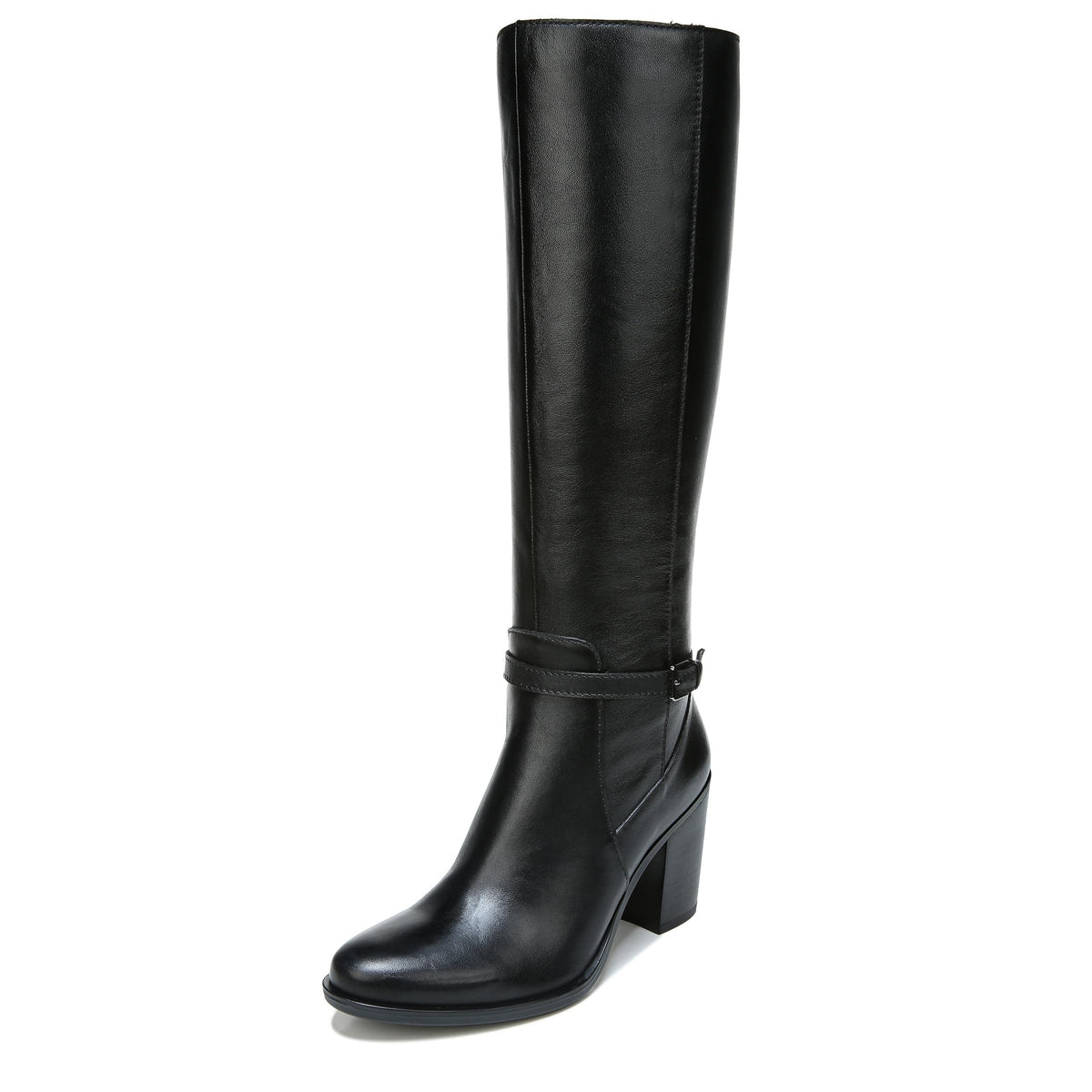 Naturalizer Women's Kalina Wide Calf 9.5 Black Leather Wide Calf