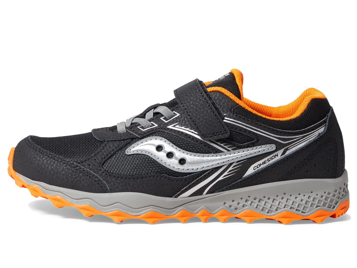 Saucony Cohesion Tr14 Alternative Closure Sneaker, Black/Orange, 1.5 Wide US Unisex Little_Kid