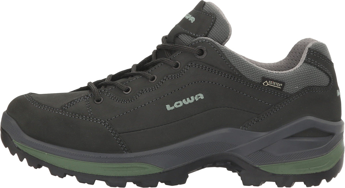 LOWA Womens Renegade Gore-Tex Lo Graphite Jade Nubuck Shoes - 6 US