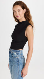 Reformation Women's Lindy Top, Black, S