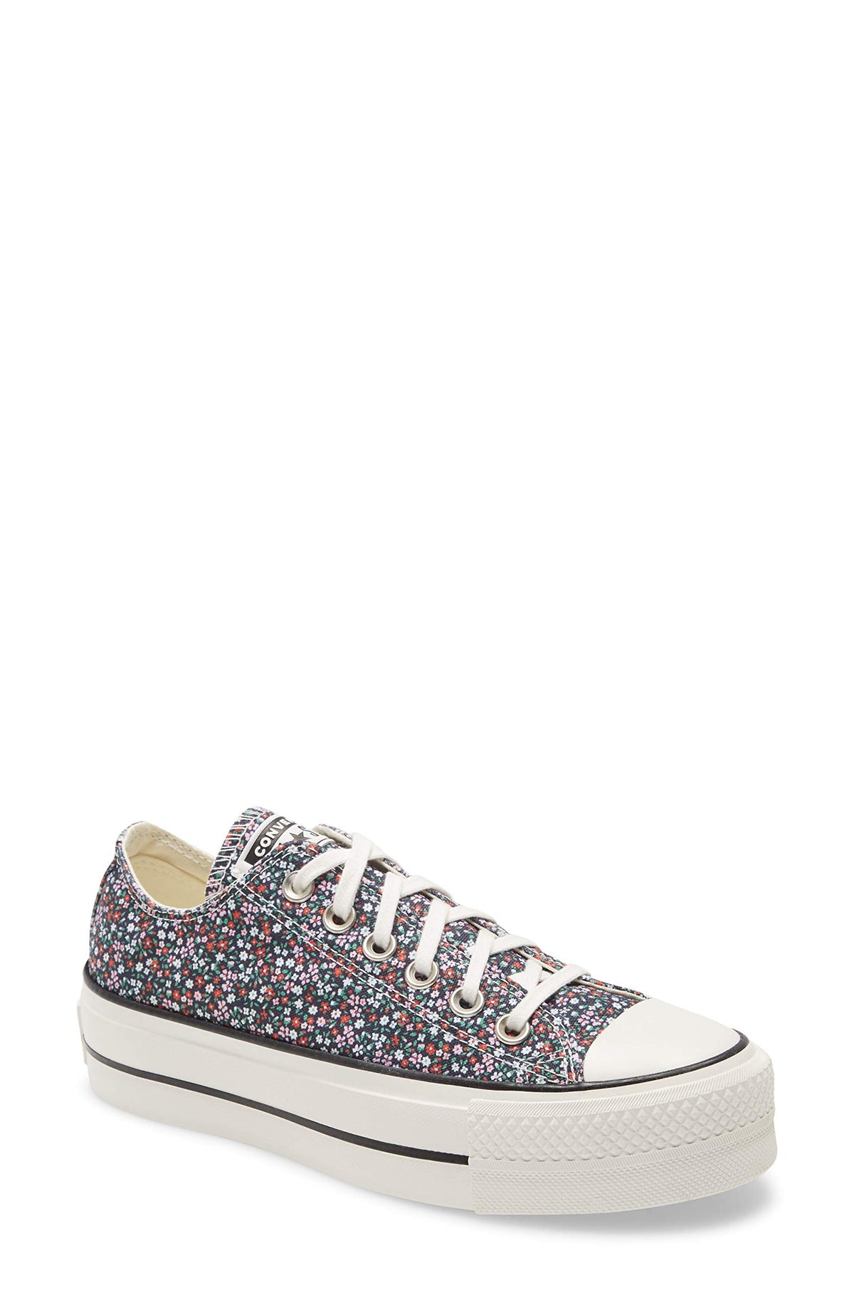 Converse Women's Sneaker 7 AU Black Multi Flowers White