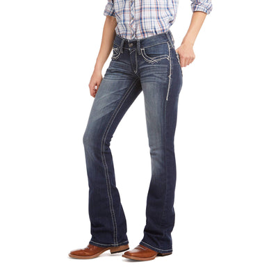Ariat Women's R.e.a.l. Mid Rise Bootcut Jean 18 Plus Marine