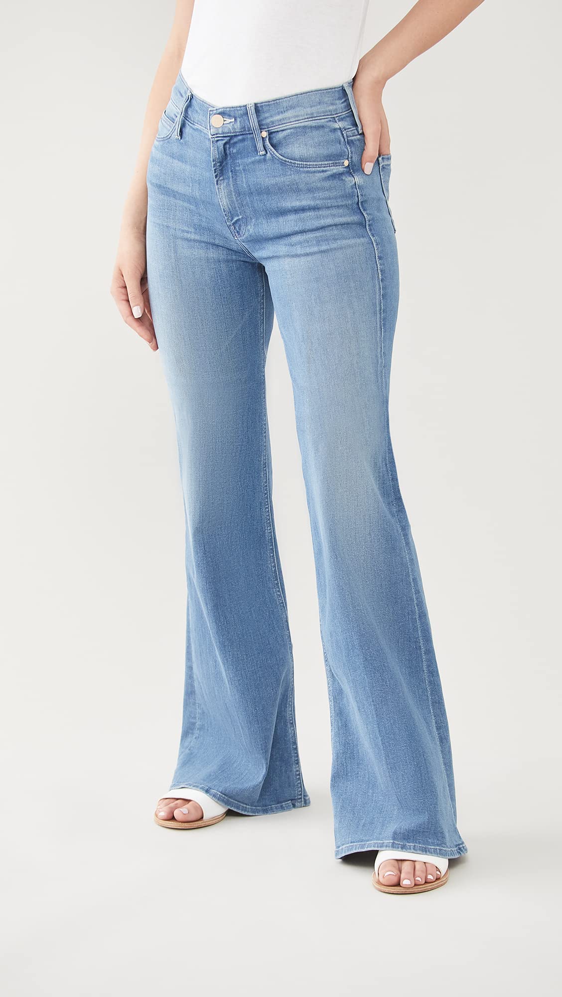 MOTHER Women's The Doozy Jeans, I Wet My Plants, Blue, 24