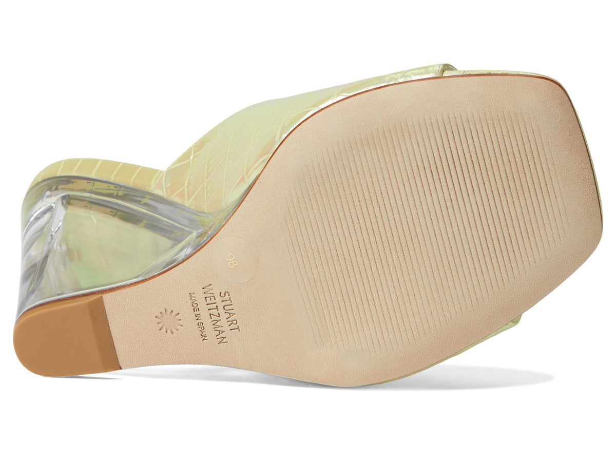 Stuart Weitzman Tia 100 Lucite Wedge Ice 9.5 B