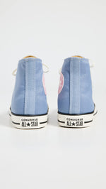 Converse Women's Chuck Taylor All Star Denim Fashion Sneakers, Ocean Retreat/Navy/Sunrise, Blue, 8.5 Medium US