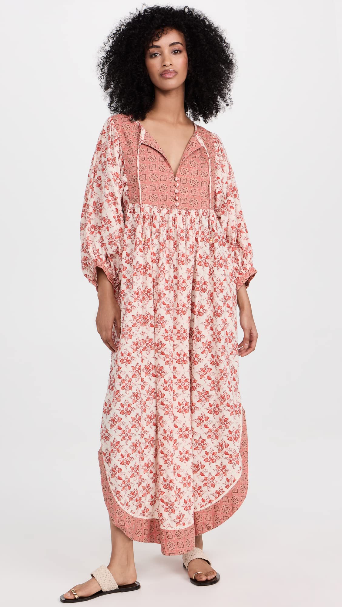 Free People Women's Hazy Maisy Maxi Dress X-Small Earth Combo