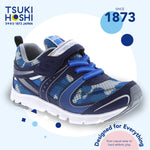 TSUKIHOSHI 3580 Velocity Strap-Closure Machine-Washable Youth Sneaker Shoe with Wide Toe Box and Slip-Resistant, Non-Marking Outsole, Navy/Camo - 5.5 Big Kid (8-12 Years)