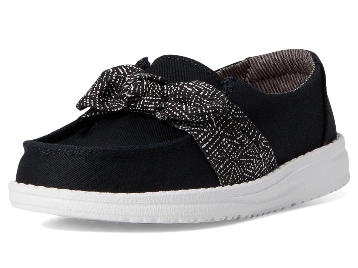 HEYDUDE Girls Wendy Bow Essentials (Toddler) Black 6 Medium