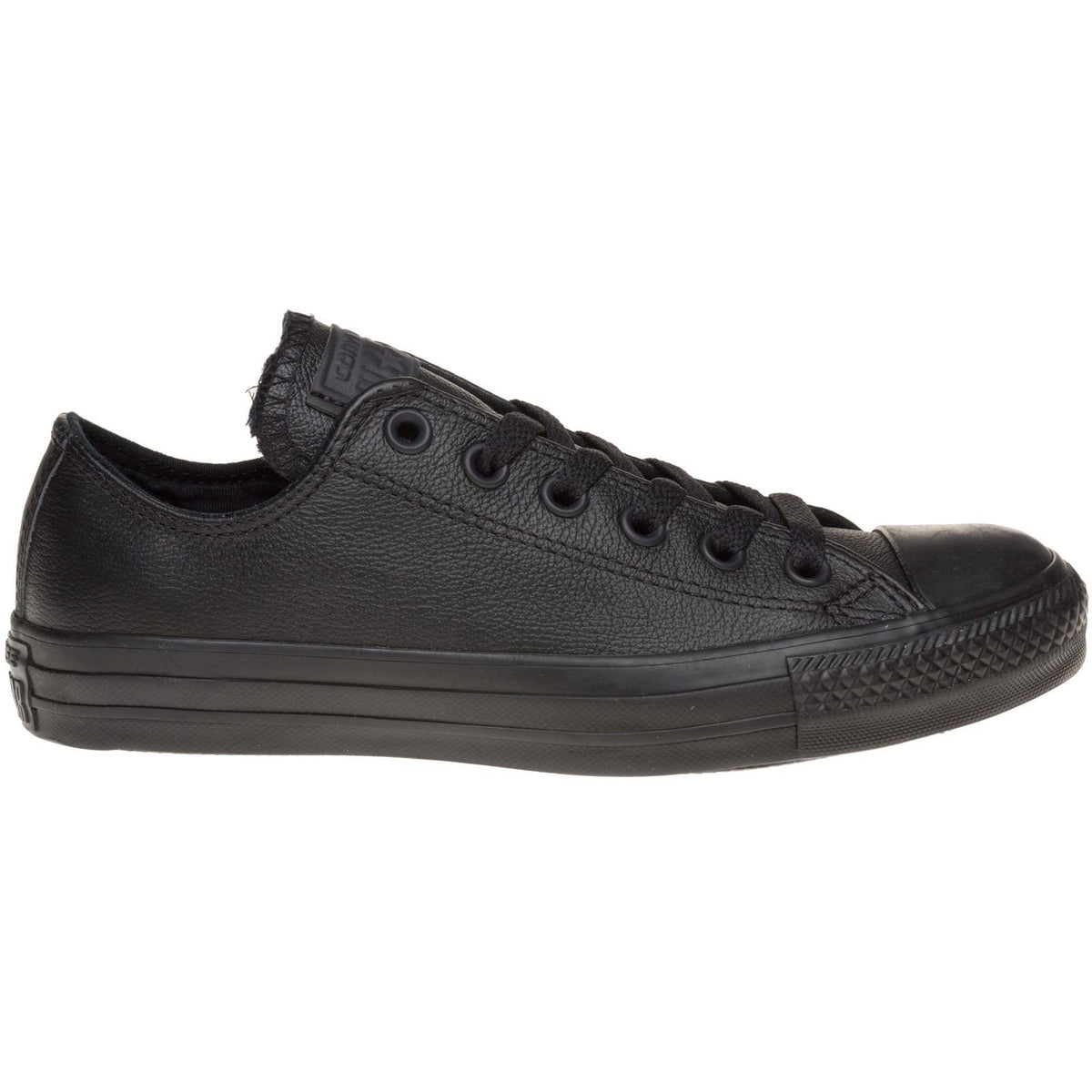 Converse Chuck Taylor All Star Leather Low Top Sneaker, Black Mono, 5.5 M US