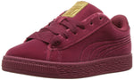 PUMA Kids Baby Girl's Basket Classic Velour (Toddler) Tibetan Red/Metallic Gold 4 Toddler M