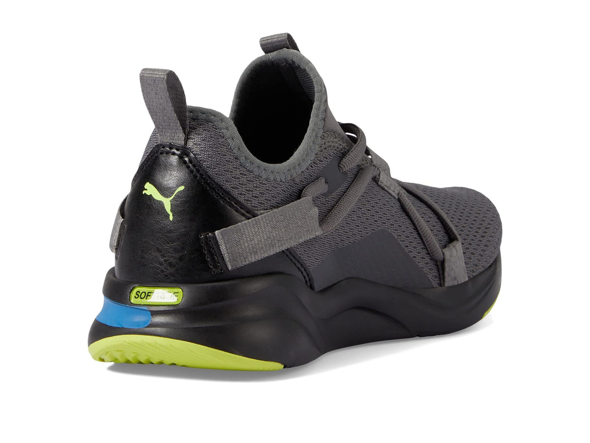 PUMA Softride Rift Slip-On Fade Logo (Big Kid) Castlerock/Limepunch 5.5 Big Kid M