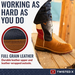 Men's 12" Western Work Boot - Casual Western Boots for Men - Light Brown & Texas Flag,8.5 W