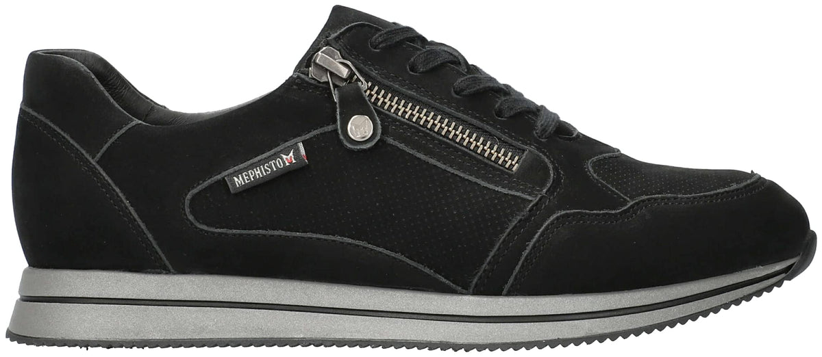 Mephisto Women's Leenie Sneaker, Black Bucksoft, 8