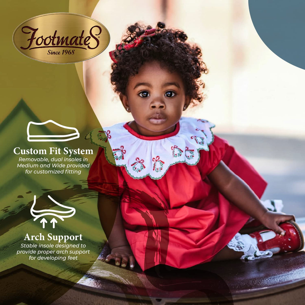 FOOTMATES Harper Mary Jane T-Strap Girls Flat Leather Walking Shoes with Custom-Fit Insoles, Slip-Resistant Non-Marking Outsoles - for Toddlers and Little Kids, Ages 1-8 5 Toddler White