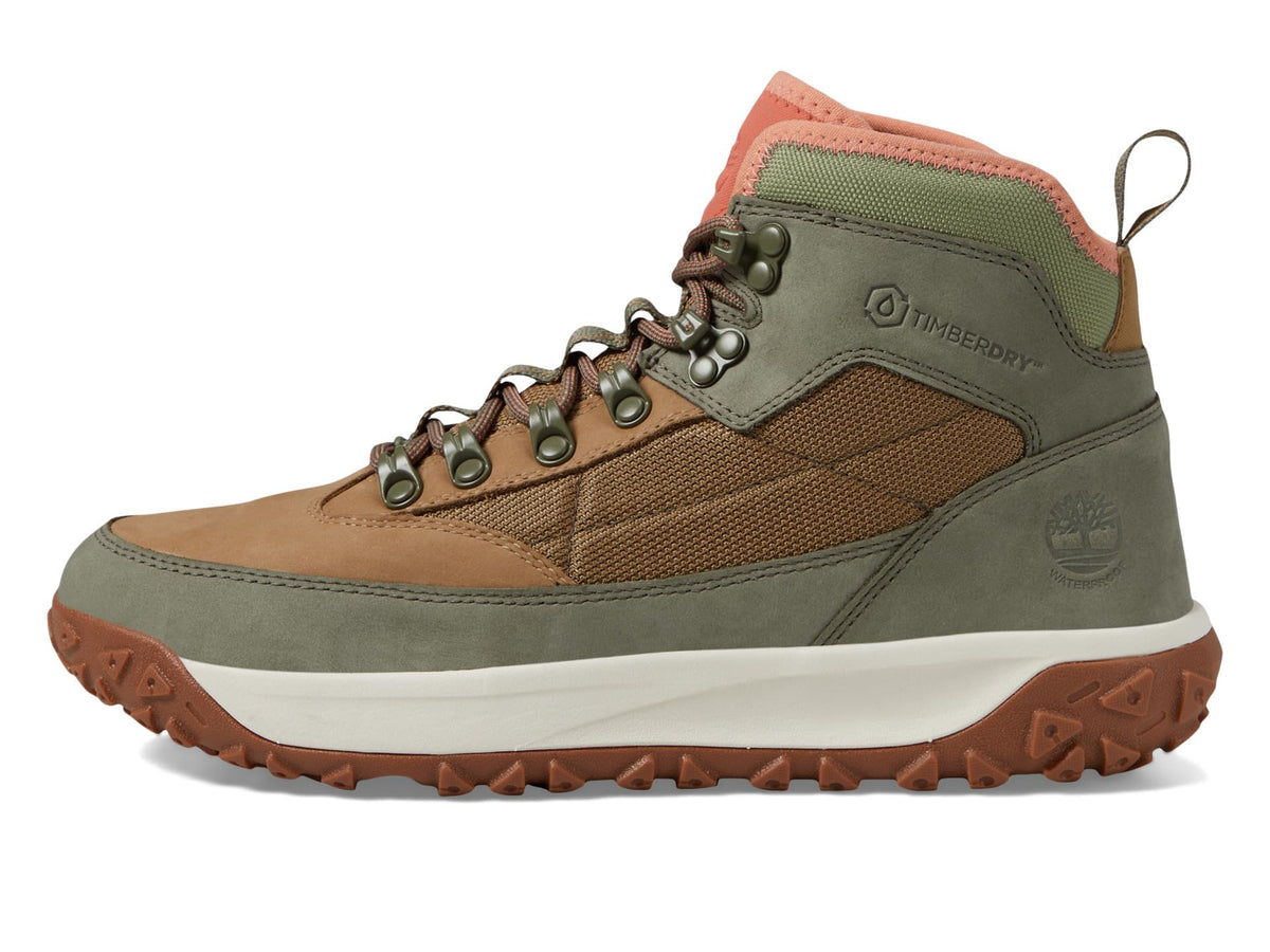 Timberland Women's Greenstride Motion 6 Mid Lace Up Waterproof Hiking Boot, Green, 9 Medium