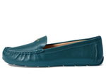 Coach® Marley Driver Women Loafers – Pebbled Leather Upper – Cushioned Footbed – Synthetic Lining – Gold Tone Deep Turquoise 8 B - Medium