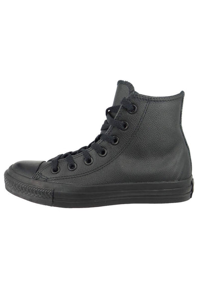 Converse Women's Chuck Taylor All Star Leather Hi Sneaker, Black Mono, 3.5