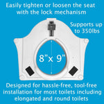 Carex E-Z Lock Raised Toilet Seat with Handles - 4.5 Inch Toilet Seat Riser with Arms, Toilet Riser Fits Most Toilets, Elongated or Round, Toilet Seat Lifter, White